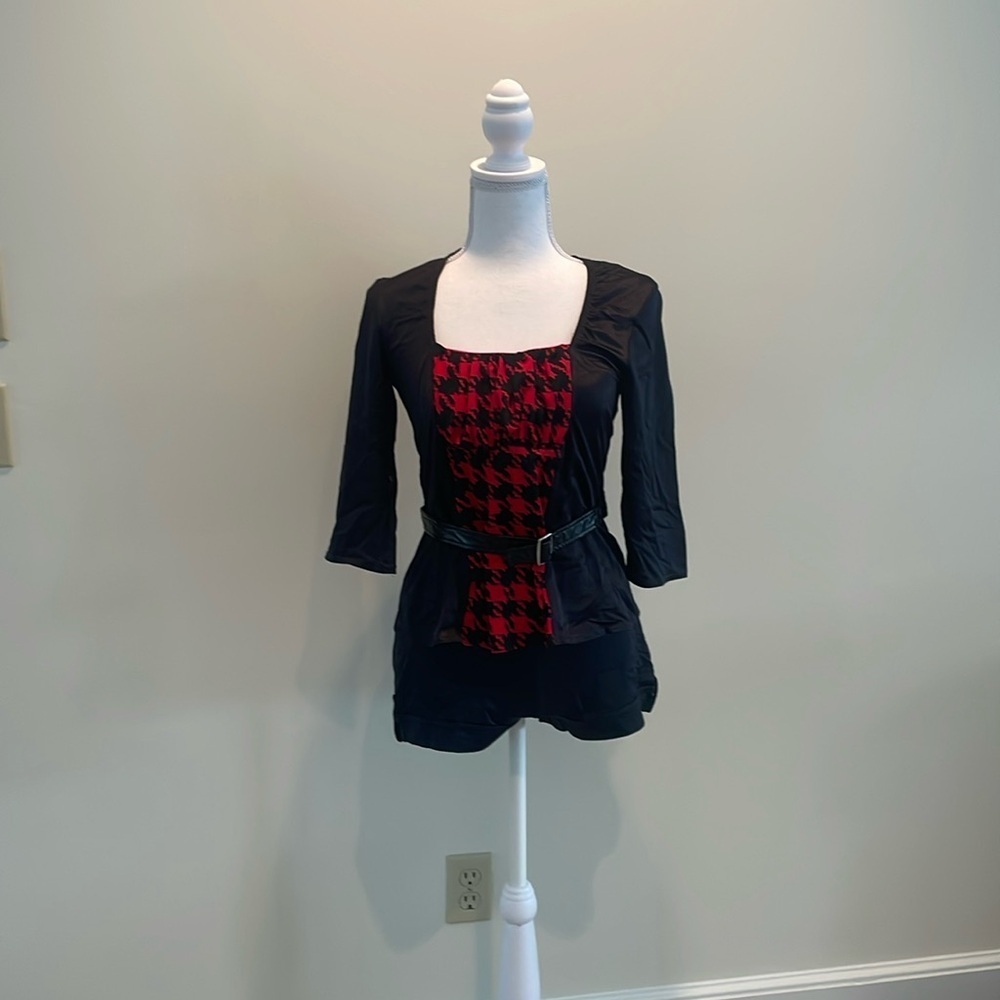 Kelle Black & Red 2 Piece Dance Costume